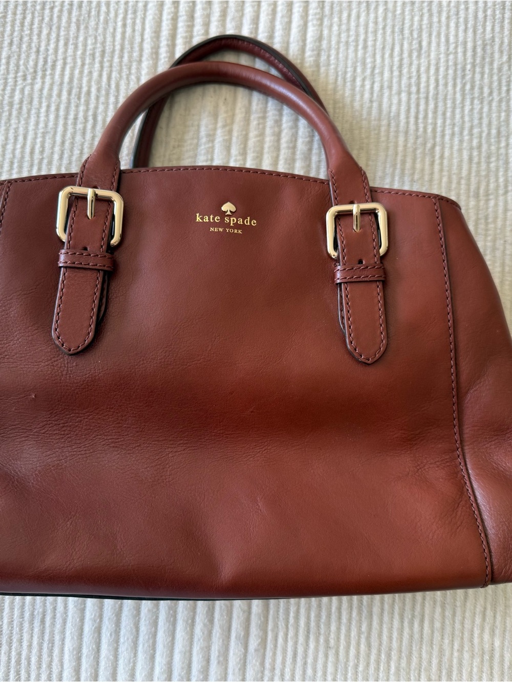 kate spade Brighton Park Sloan brown leather satchel with slight flaws - Picture 3 of 8